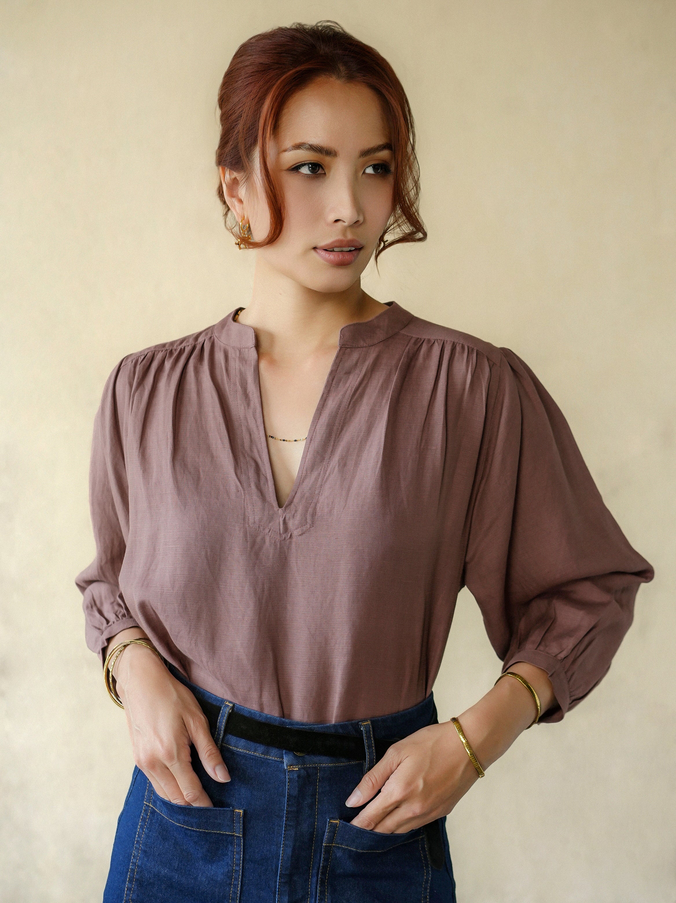 Chocolate Yuni Blouse