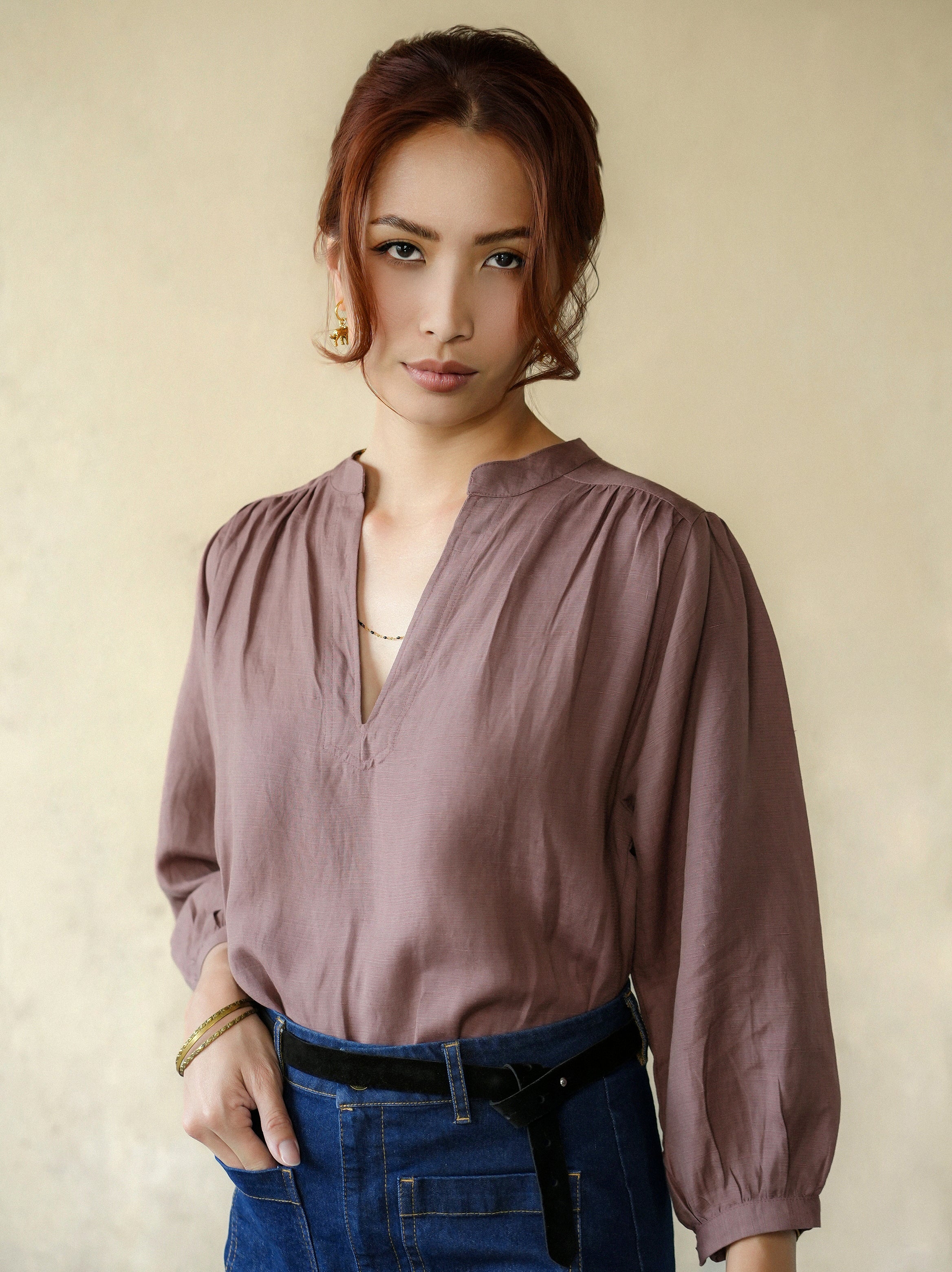 Chocolate Yuni Blouse